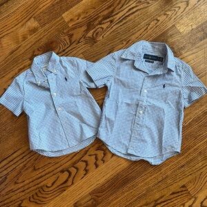 Ralph Lauren size 12M & 3T short sleeve button down polo; Great condition